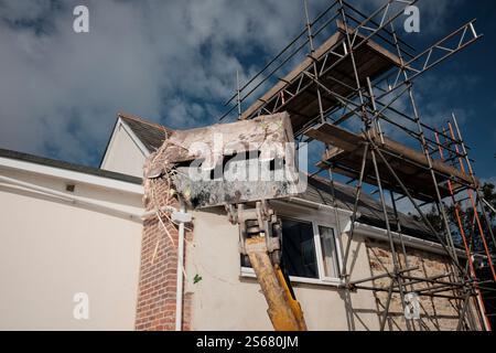 Building works going on at a private dwelling Stock Photo