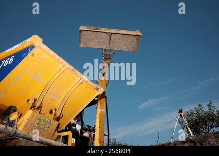 Building works going on at a private dwelling Stock Photo