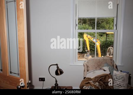 Building works going on at a private dwelling Stock Photo