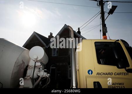 Building works going on at a private dwelling Stock Photo