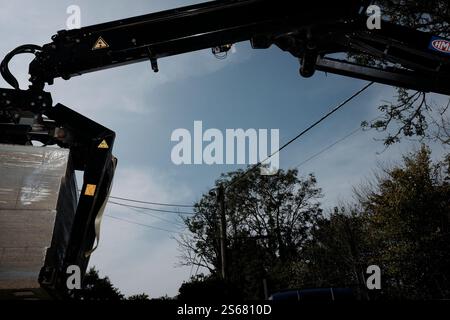 Building works going on at a private dwelling Stock Photo