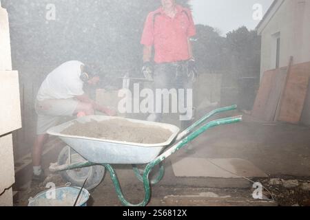 Building works going on at a private dwelling Stock Photo