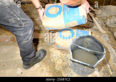Building works going on at a private dwelling Stock Photo