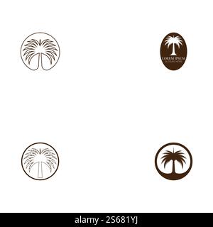 Set Dates tree Logo Template vector symbol nature Stock Vector