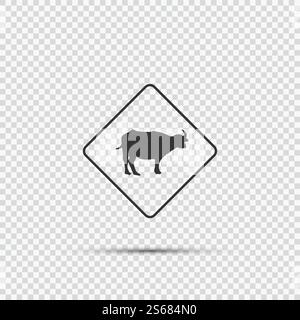 Animal crossing sign on transparent background,vector illustration Stock Vector