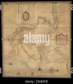 A plan of the inlets & rivers of Savannah & Warsaw in the Province of Georgia. 1751 by Yonge  Henry. Stock Photo