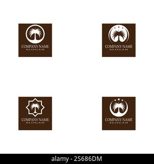 Set Dates tree Logo Template vector symbol nature Stock Vector