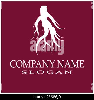 Ginseng Wave Logo Template vector symbol nature Stock Vector