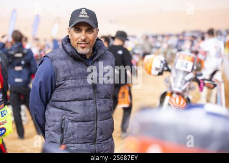 SAR Prince Khalid Bin Sultan Al Abdullah Al-Faisal, President de la Saudi Automobile &amp; Motorcycle Federation and Saudi Motorsport Company, portrait during the Stage 11 of the Dakar 2025 on January 16, 2025 around Subaytah, Saudi Arabia Stock Photo