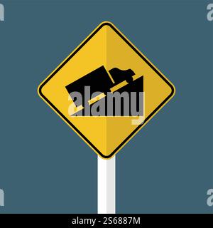 Steep Hill Ascent Signs vector,vector illustration Stock Vector