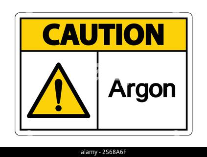 Caution Argon Symbol Sign Isolate On White Background,Vector Illustration Stock Vector
