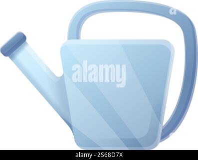 Steel watering can icon. Cartoon of steel watering can vector icon for web design isolated on white background. Steel watering can icon, cartoon style Stock Vector