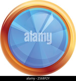 Round gemstone icon. Cartoon of round gemstone vector icon for web design isolated on white background. Round gemstone icon, cartoon style Stock Vector