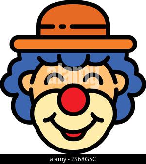 Smiling clown icon. Outline smiling clown vector icon for web design isolated on white background. Smiling clown icon, outline style Stock Vector