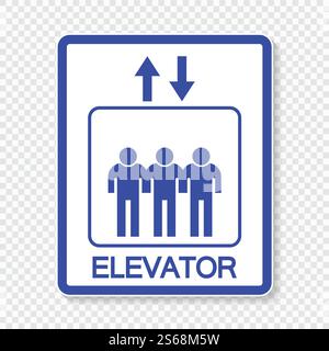 symbol Elevator upward and downward sign on transparent background,vector illustration Stock Vector