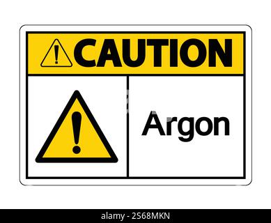 Caution Argon Symbol Sign Isolate On White Background,Vector Illustration Stock Vector