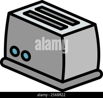 Toaster icon. Outline toaster vector icon for web design isolated on white background. Toaster icon, outline style Stock Vector