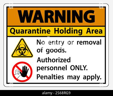 Warning Quarantine Holding Area Sign Isolated On White Background ...