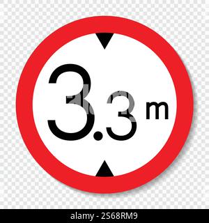 Symbol height limit sign on transparent background,vector illustration Stock Vector