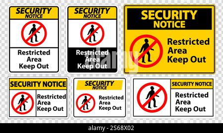 Notice Restricted Area Keep Out Symbol Sign Isolate on transparent ...