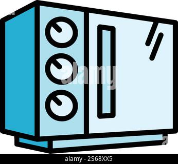 Old microwave icon. Outline old microwave vector icon for web design isolated on white background. Old microwave icon, outline style Stock Vector