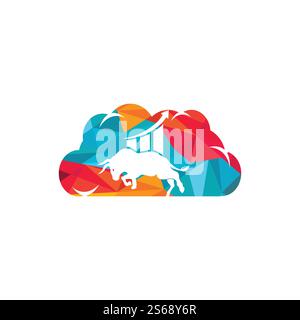 Financial bull logo design. Trade Bull Chart, finance logo. Economy finance chart bar business productivity logo icon. Stock Vector