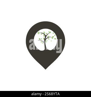 GPS garden vector logo design. GPS icon. Navigation vector logo. Navigation vector icon. Stock Vector