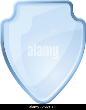 Protective glass shield icon. Cartoon of protective glass shield vector icon for web design isolated on white background. Protective glass shield icon, cartoon style Stock Vector