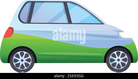 Small hybrid car icon. Cartoon of small hybrid car vector icon for web design isolated on white background. Small hybrid car icon, cartoon style Stock Vector