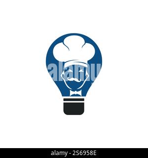 Chef bulb vector logo template. Cooking ideas symbol icon. Stock Vector