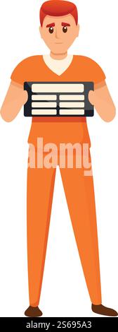 Sad prison man icon. Cartoon of sad prison man vector icon for web ...