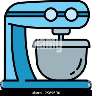 Cook food processor icon. Outline cook food processor vector icon for web design isolated on white background. Cook food processor icon, outline style Stock Vector