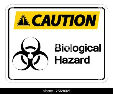 Caution Biological Hazard Symbol Sign Isolate On White Background,Vector Illustration Stock Vector