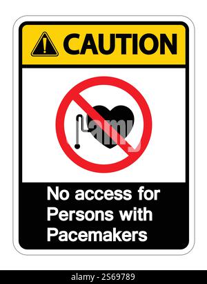 No Access For Persons With Pacemaker Symbol Sign Isolate On White Background,Vector Illustration Stock Vector