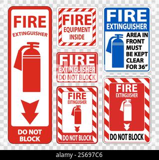 Fire Extinguisher Sign Symbol Sign Isolate on transparent Background,Vector Illustration Stock Vector