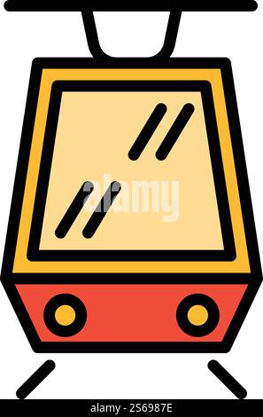 Modern tram car icon. Outline modern tram car vector icon for web design isolated on white background. Modern tram car icon, outline style Stock Vector