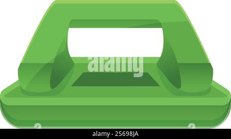 Green hole puncher icon. Cartoon of green hole puncher vector icon for web design isolated on white background. Green hole puncher icon, cartoon style Stock Vector