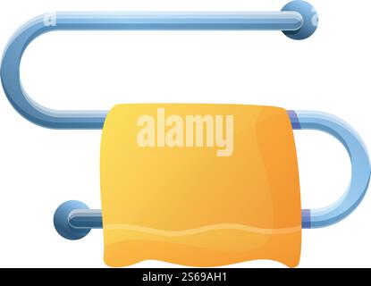 Heated towel rail icon. Cartoon of heated towel rail vector icon for web design isolated on white background. Heated towel rail icon, cartoon style Stock Vector