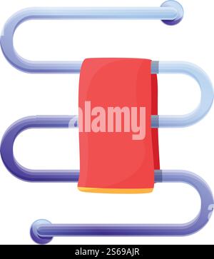Care heated towel rail icon. Cartoon of care heated towel rail vector icon for web design isolated on white background. Care heated towel rail icon, cartoon style Stock Vector