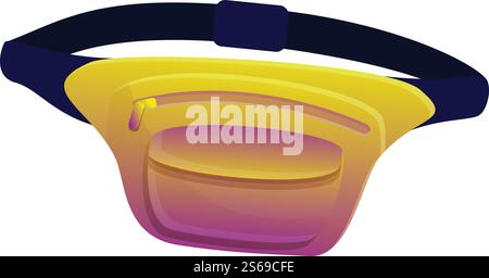 Fashion waist bag icon. Cartoon of fashion waist bag vector icon for web design isolated on white background. Fashion waist bag icon, cartoon style Stock Vector