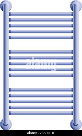 Cloth heated towel rail icon. Cartoon of cloth heated towel rail vector icon for web design isolated on white background. Cloth heated towel rail icon, cartoon style Stock Vector