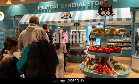 Jellycat toy store Trafford Centre. Queue at check-out. Crowd waiting to buy. Manchester UK Stock Photo