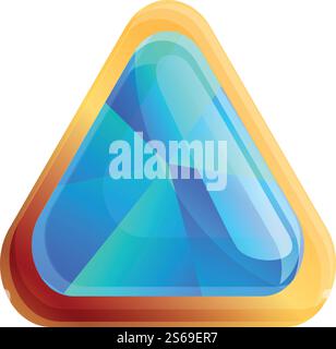 Triangle gemstone icon. Cartoon of triangle gemstone vector icon for web design isolated on white background. Triangle gemstone icon, cartoon style Stock Vector