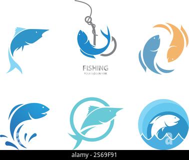 Fish Logo ilustration vector Template Stock Vector