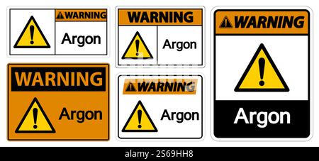 Warning Argon Symbol Sign Isolate On White Background,Vector Illustration EPS.10 Stock Vector