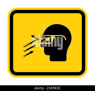 Flying Debris Wear Safety Glasses Symbol Sign Isolate on White Background,Vector Illustration Stock Vector