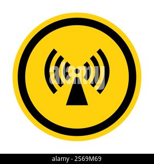 Beware Non-Ionizing Radiation Symbol sign Isolate On White Background,Vector Illustration Stock Vector