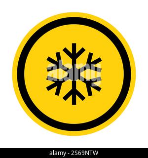 triangle warning sign with snowflake symbol Isolate On White Background,Vector Illustration EPS.10 Stock Vector