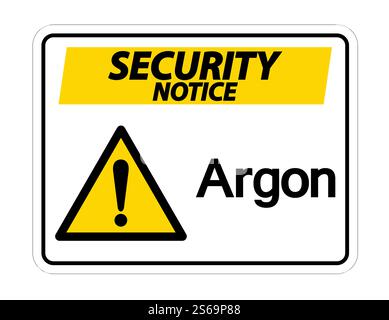 Security Notice Argon Symbol Sign On White Background,Vector Illustration Stock Vector