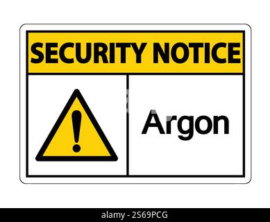 Security Notice Argon Symbol Sign On White Background,Vector Illustration Stock Vector